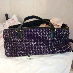 Limited Edition EUC Authentic Kate Spade $350 Purple Tweed Boucle Bag + Dustbag